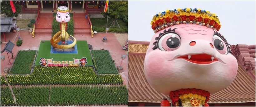 Sau khoảng 1 tháng thi công, linh vật rắn được trưng bày trong khuôn viên chùa Phổ Độ đã hoàn thành. Linh vật được các nghệ nhân ở thành phố Huế và tỉnh Quảng Trị thực hiện với tạo hình là một "nàng rắn".