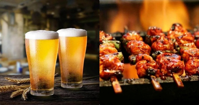 Kết hợp bia với đồ nướng không chỉ tác động đến gan mà còn tạo điều kiện thuận lợi cho quá trình oxy hóa trong cơ thể, dẫn đến sự hình thành các gốc tự do. Ảnh minh họa.