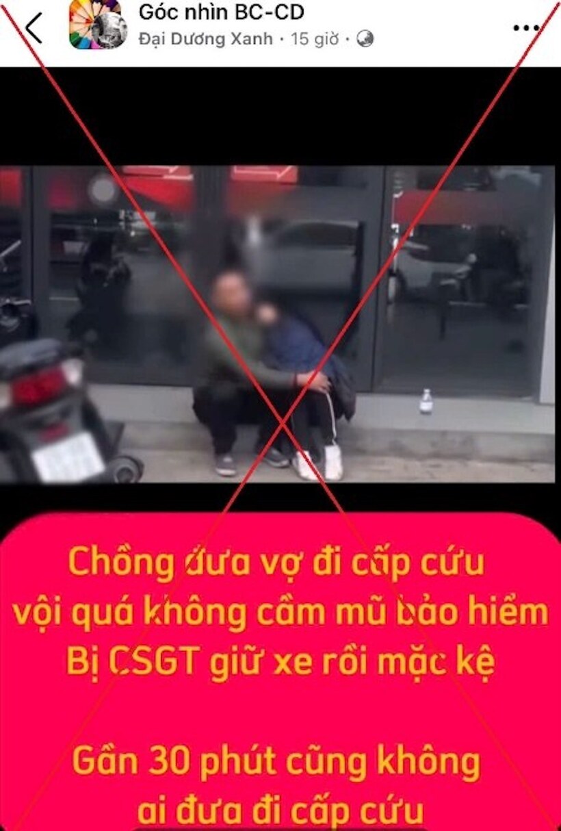 Nội dung thông tin đăng tải sai sự thật