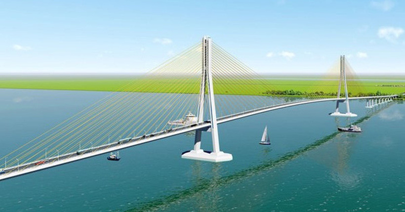 Phối cảnh cầu dây văng Đại Ngãi 1 vượt sông Hậu