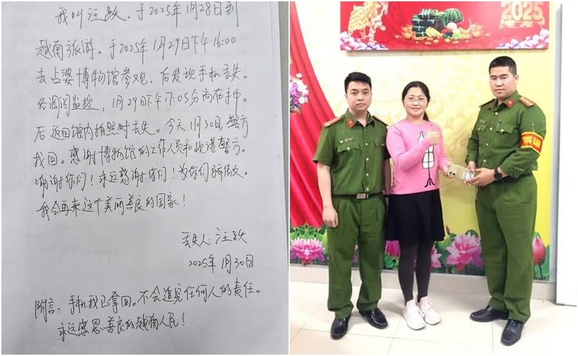 Thư cảm ơn của nữ du khách Chu Minh. (Ảnh: Thanh niên)