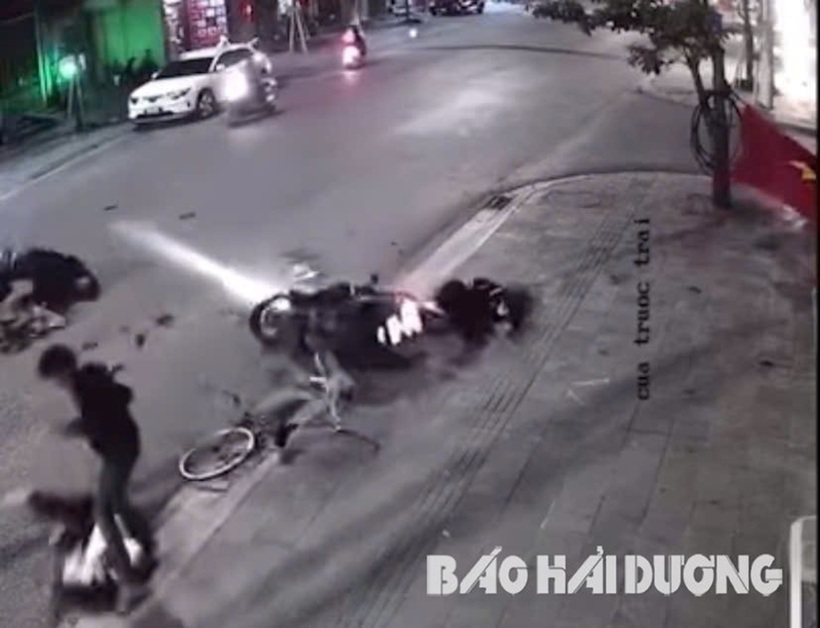 Hiện trường vụ tai nạn. Ảnh: Báo Hải Dương