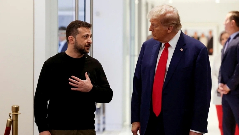 Tổng thống Mỹ Donald Trump và Tổng thống Ukraine Volodymyr Zelensky. Ảnh: Reuters