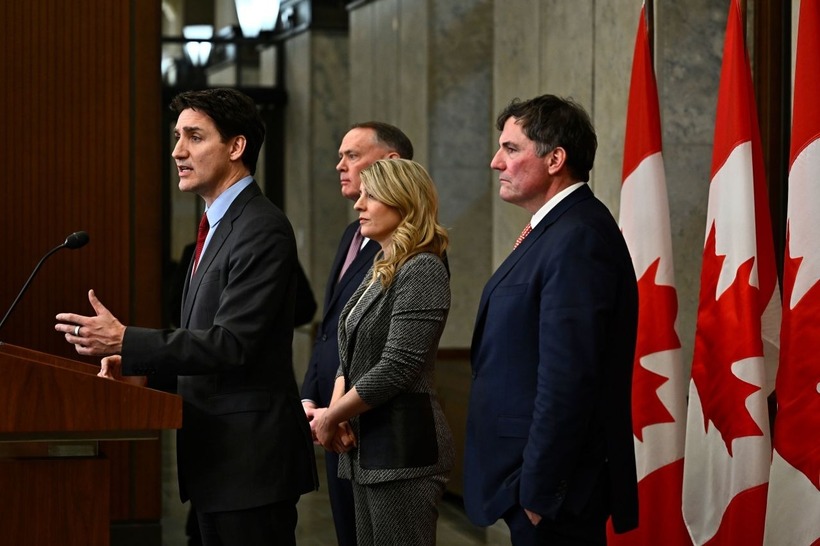 Thủ tướng Canada Justin Trudeau đã thông báo sẽ áp thuế 25% đối với 106,5 tỷ USD hàng hóa nhập khẩu từ Mỹ. Ảnh: Getty