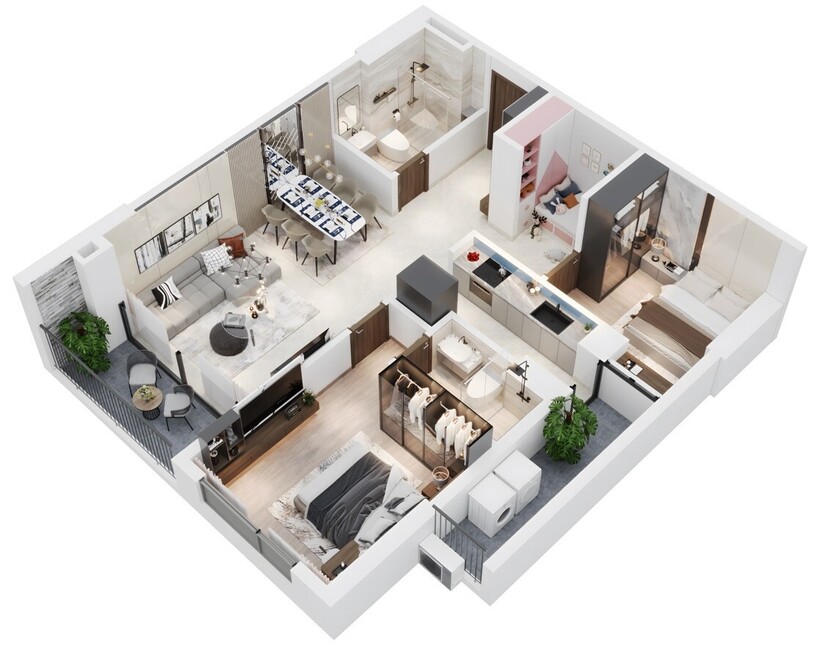 Căn hộ 2PN+1 tại Hanoi Melody Residences khiến khách hàng chốt ngay - 1