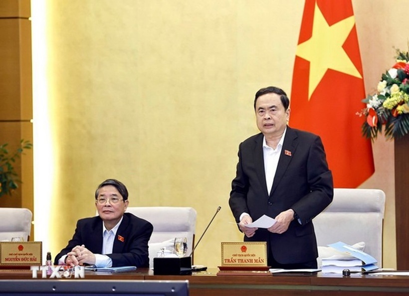 Chủ tịch Quốc hội Trần Thanh Mẫn phát biểu. (Ảnh: Doãn Tấn/ TTXVN)