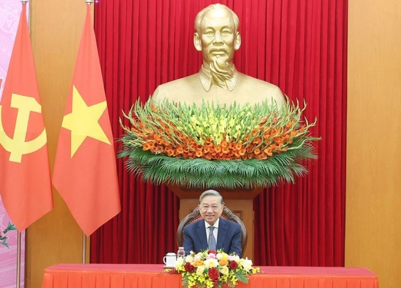 Tổng Bí thư Tô Lâm tại cuộc điện đàm.