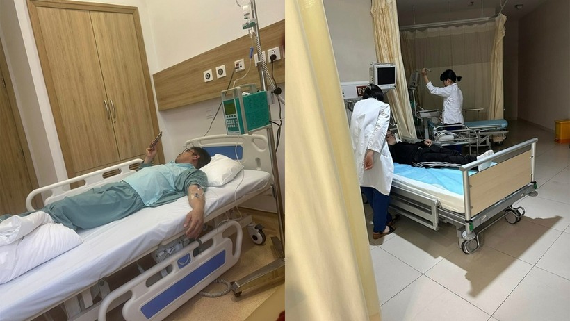 Bác sĩ chẩn đoán anh T. bị rạn xương ngực và dập gan, nên cho nhập viện để điều trị. Ảnh: VOV.