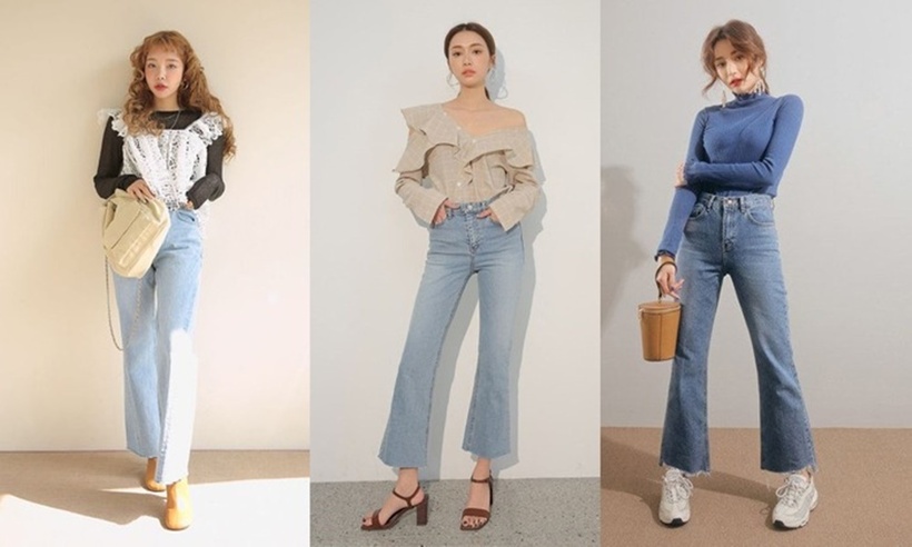 Quần jeans dài chạm đất hoặc xếp ly sẽ làm bạn mất đi vẻ thanh thoát, nên bạn cần tránh những kiểu dáng này.