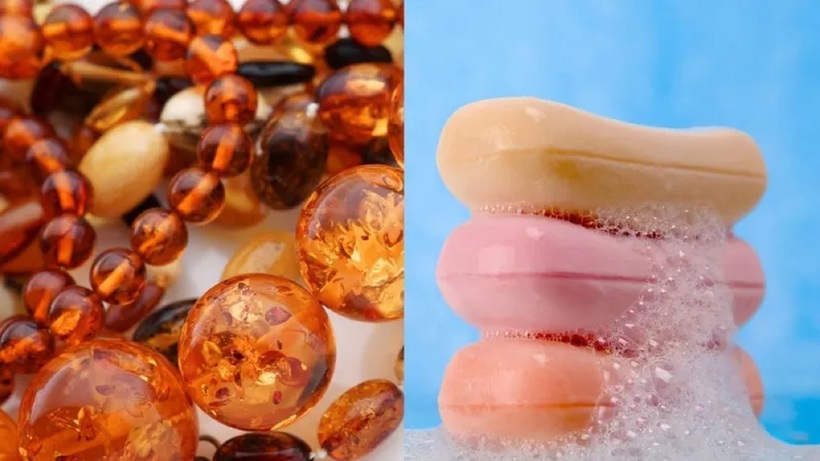 Hổ phách có thể được vệ sinh bằng xà phòng.