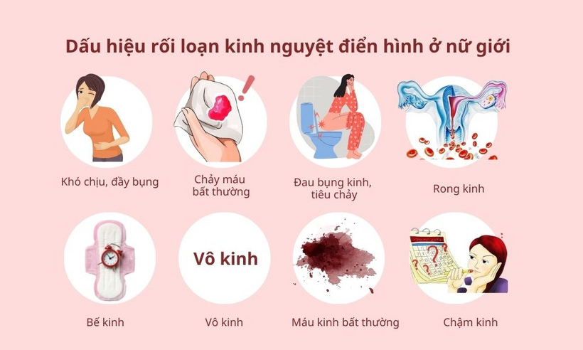 Dấu hiệu rối loạn kinh nguyệt thường gặp