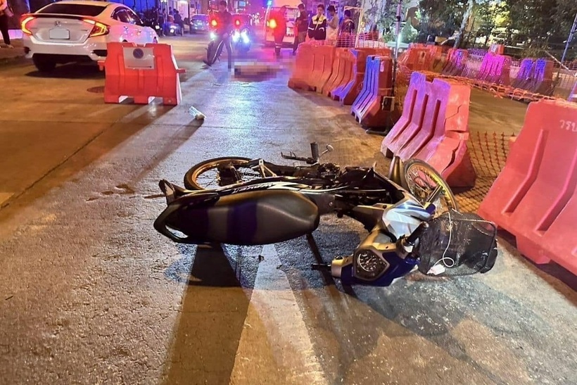Hiện trường vụ tai nạn khiến thanh niên 29 tuổi tử vong. Ảnh: The Pattaya News