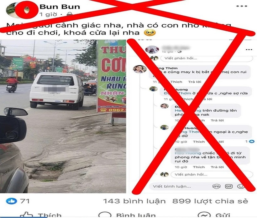 Bài viết có nội dung sai sự thật của chị N. Ảnh: PLO.