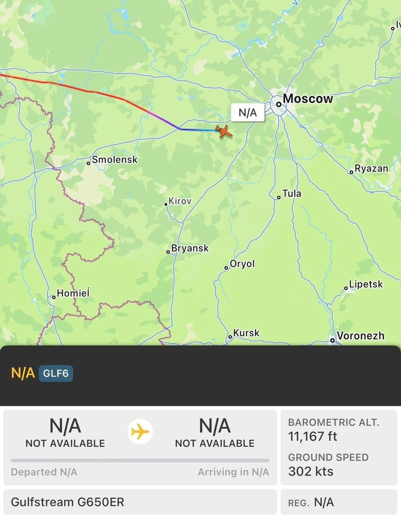 Lộ trình của chuyến bay được truyền thông quan tâm Ảnh: Flightradar24/Dân Trí.