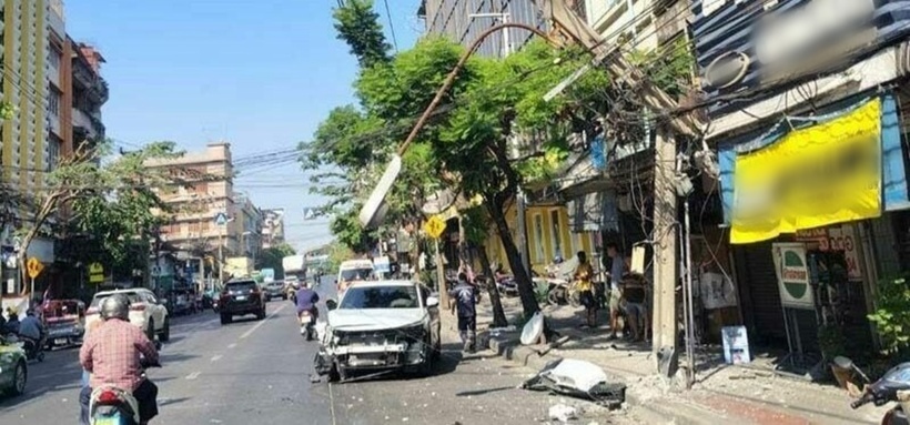 Hiện trường vụ tai nạn. Ảnh: KhaoSod
