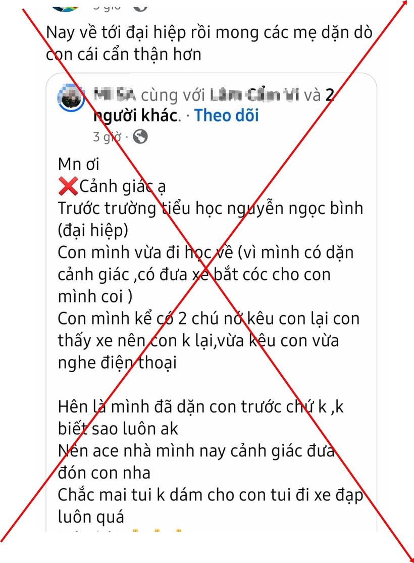 Bài đăng trên trang Facebook “M.S” không đúng sự thật. Ảnh: Báo Tuổi trẻ.