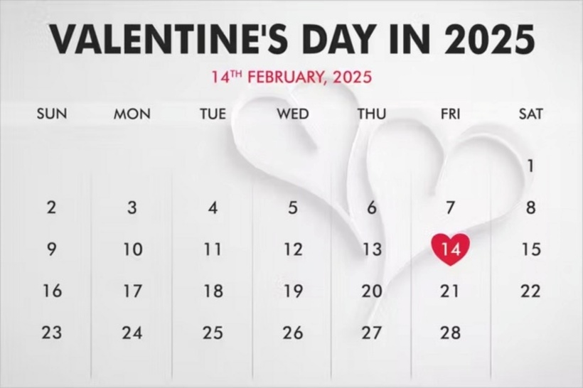 Ngày lễ Tình nhân diễn ra vào ngày 14/2 Dương lịch hàng năm. Năm 2025, Valentine’s Day rơi vào thứ Sáu ngày 17 tháng 1 Âm lịch, tức là sau rằm tháng Giêng năm Ất Tỵ 2 ngày. Ảnh: SG to India