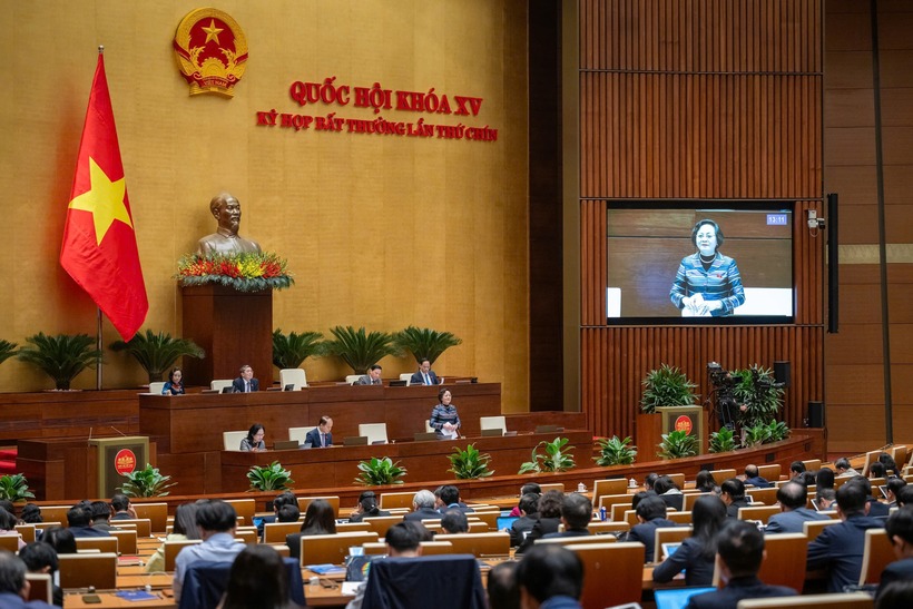 Quang cảnh phiên họp sáng 14/2. (Ảnh: Media Quốc hội)