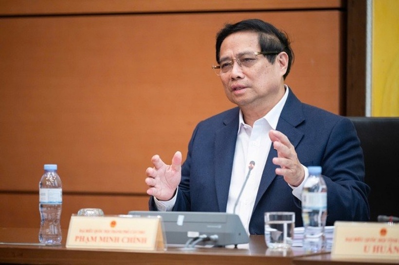 Thủ tướng Chính phủ Phạm Minh Chính phát biểu tại phiên họp tổ (Ảnh: Media Quốc hội).