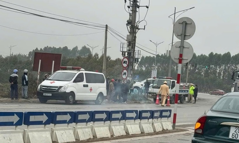 Hiện trường xảy ra vụ tai nạn. Ảnh: Báo Bắc Giang.