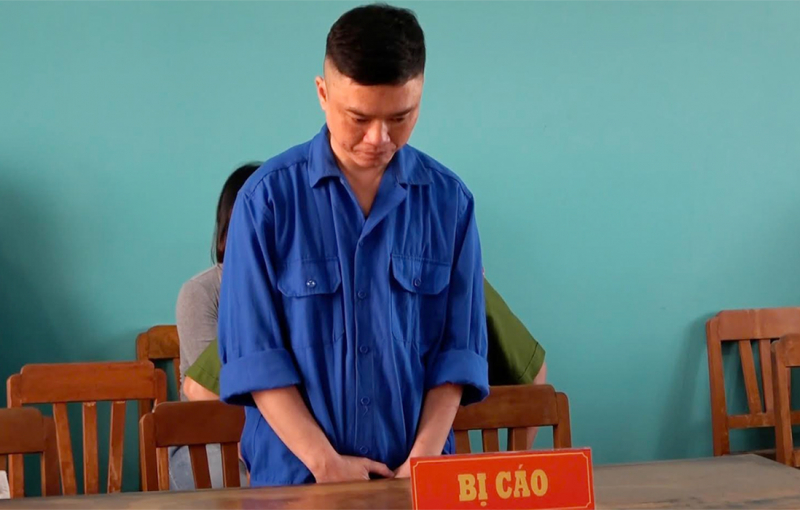 Bị cáo Lê Hữu Thắng tại phiên toà. Ảnh: Công an nhân dân