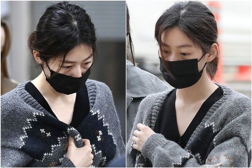 Kim Sae Ron xấu hổ và tiều tụy khi ra hầu tòa vào năm 2023 (Ảnh: Osen).