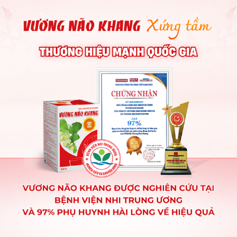 97% phụ huynh hài lòng về hiệu quả cải thiện chậm nói của Vương Não Khang