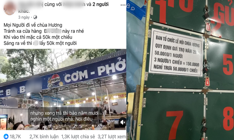 Bài đăng thu về nhiều luồng ý kiến khác nhau vì trước đây giá thuê chiếu nghỉ tại lễ hội Chùa Hương đã được niêm yết 50,000đ/ 1 người.