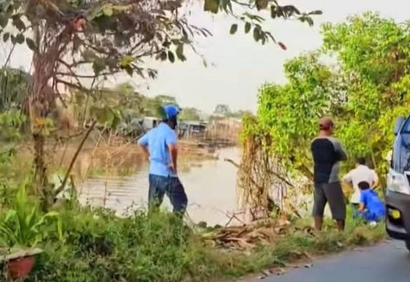 Hiện trường nơi phát hiện thi thể ông T. Ảnh: Thanh Niên
