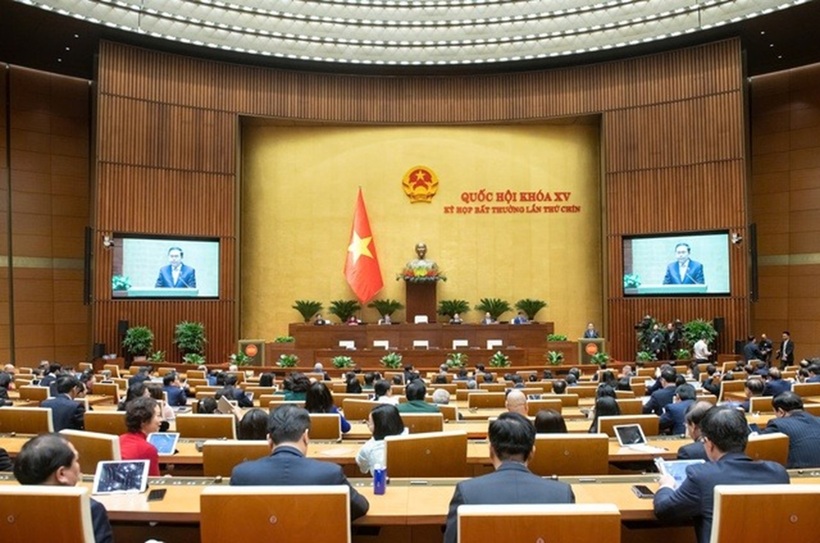 Quang cảnh phiên bế mạc Kỳ họp bất thường lần thứ 9, Quốc hội khóa XV (Ảnh: Media Quốc hội).
