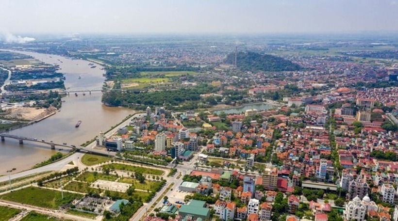 Một góc Tp.Ninh Bình (tỉnh Ninh Bình) nhìn từ trên cao.