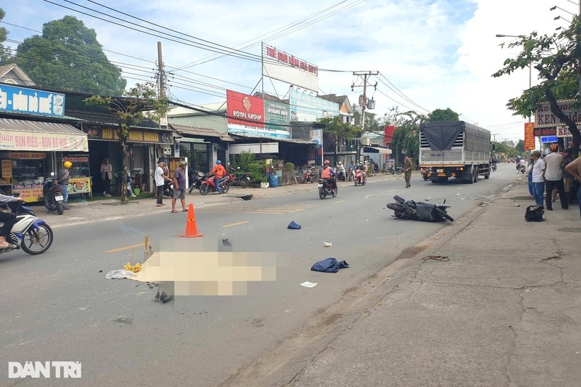 Hiện trường xảy ra vụ tai nạn. Ảnh: Báo Dân trí.