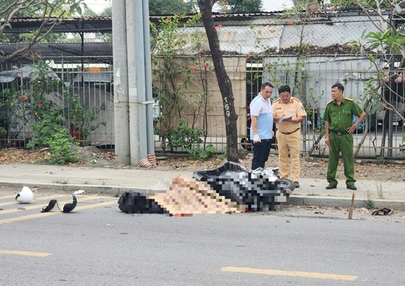 Hiện trường vụ tai nạn giao thông. Ảnh: Thanh Niên