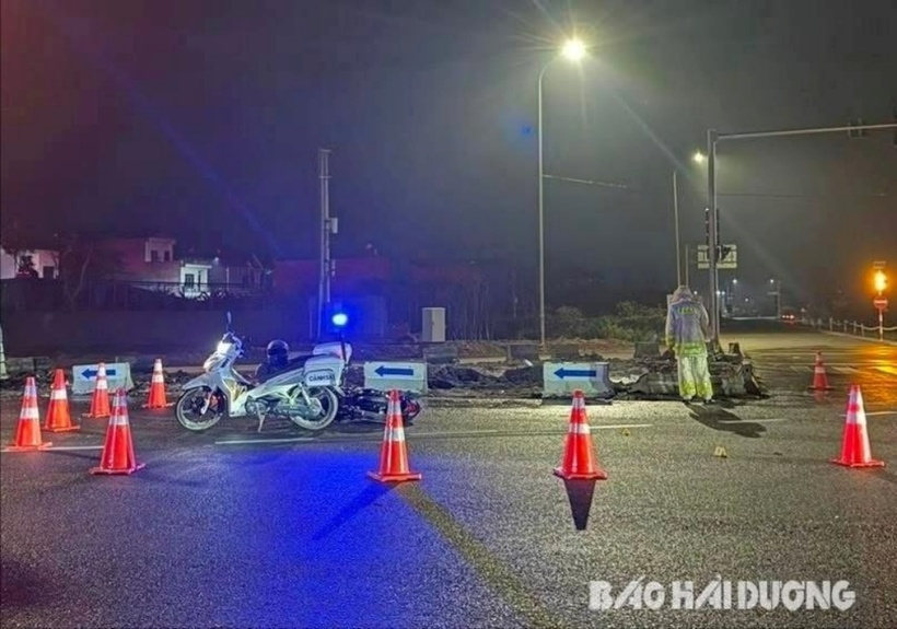 Hiện trường xảy ra vụ tai nạn. Ảnh: Báo Hải Dương.
