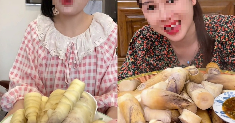 Măng vầu luộc gây sốt nhờ hương vị độc đáo, phản ứng hài hước của người ăn và sự lăng xê của các TikToker. Ảnh: Sức khỏe & Đời sống.