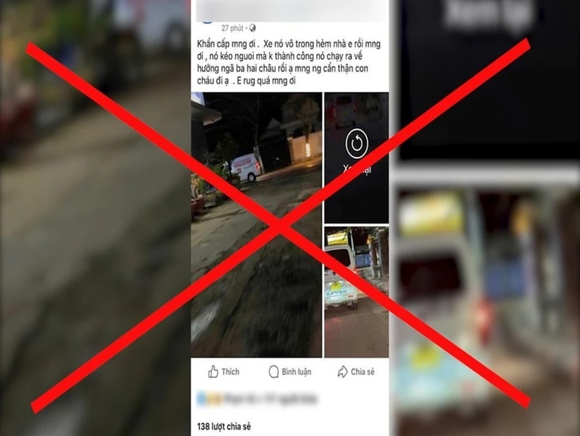 Thông tin giả về "xe bắt cóc trẻ em" ở Tây Ninh. Ảnh: PLO.