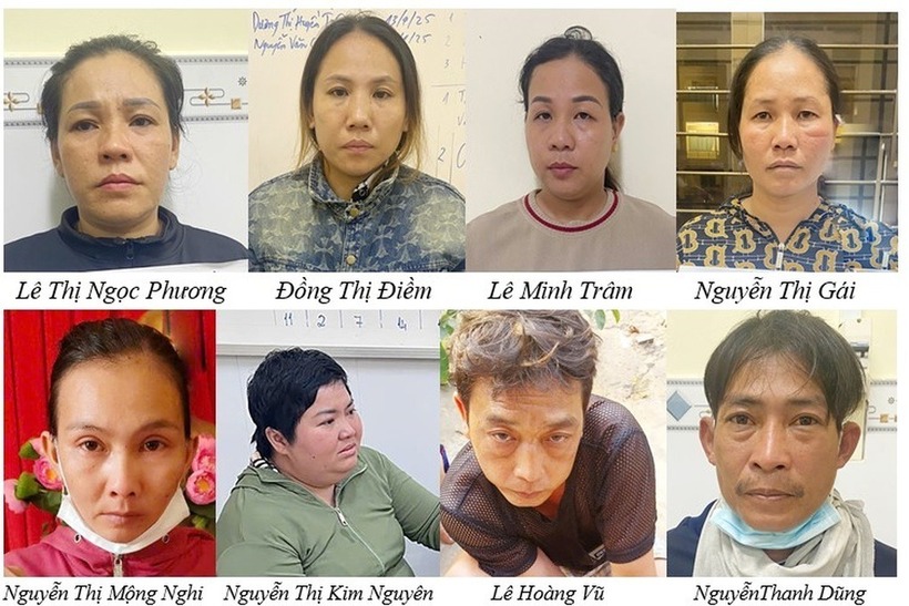 Các đối tượng bị bắt sau vụ dàn cảnh cướp tài sản tại chùa Kim Tiên. Ảnh: Dân trí