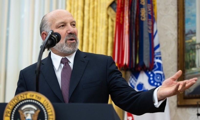 Bộ trưởng Thương mại Mỹ Howard Lutnick tại Nhà Trắng ngày 21/2. Ảnh: Reuters