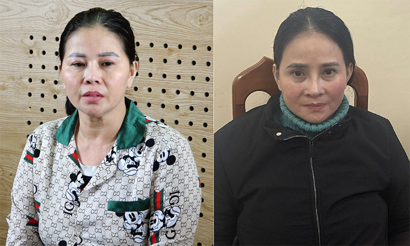 Lê Thị Ánh Sương và Lê Thị Giang là 2 đối tượng dụ dỗ, lừa bán người vào các nhà chứa tại Kuwait. (Ảnh: Người lao động)