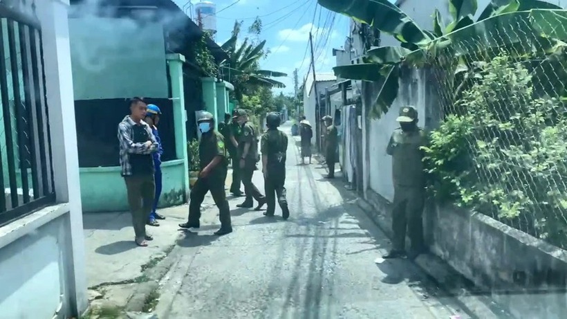 Khu vực hiện trường người đàn ông đột quỵ trong phòng trọ. (Ảnh: PLO)