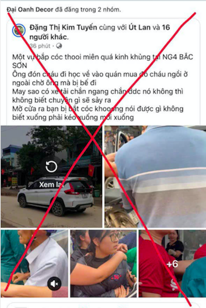 Bài viết sai sự thật được lan truyền trên mạng xã hội