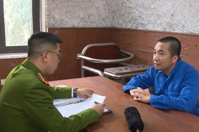 Đối tượng Phạm An Tân tại Cơ quan Công an tỉnh Quảng Ninh. Ảnh: Lao động