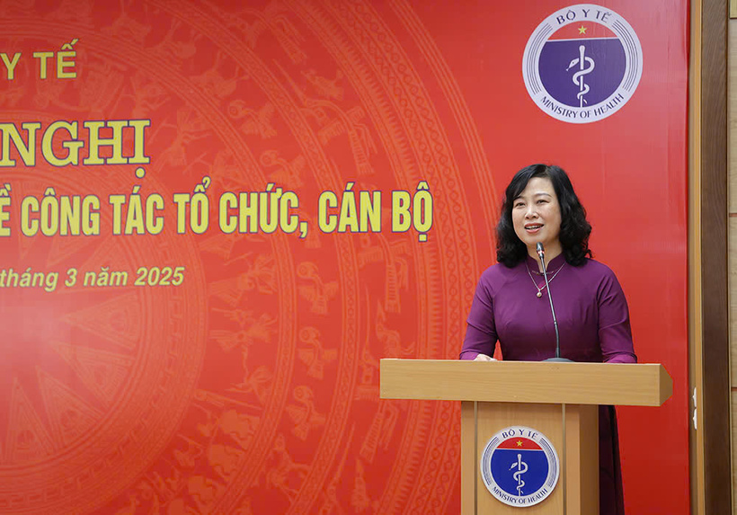 Bộ trưởng Bộ Y tế Đào Hồng Lan phát biểu tại hội nghị. Ảnh BYT