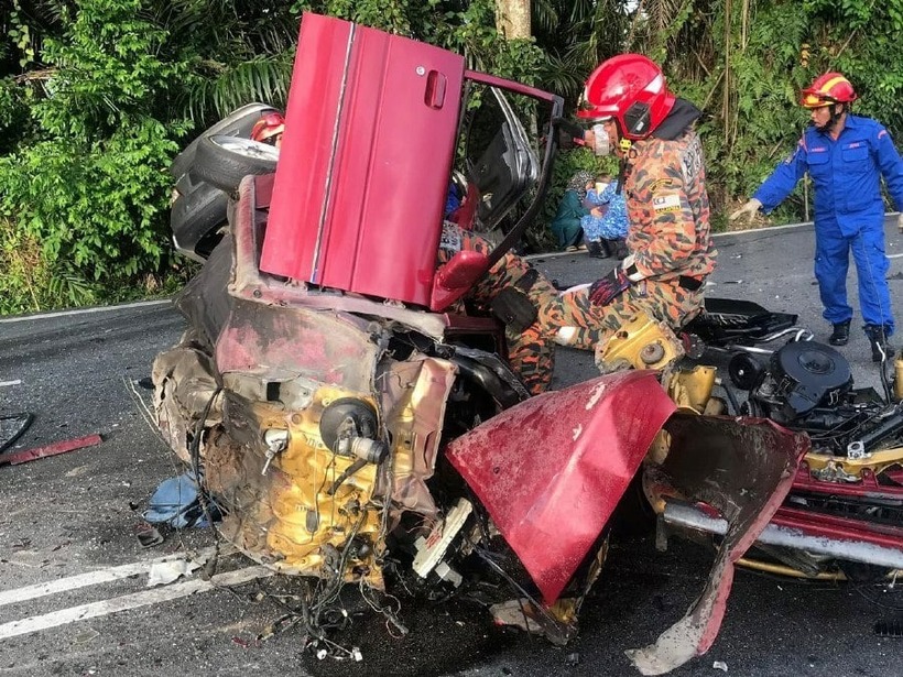 Hiện trường vụ tai nạn. Ảnh: New Straits Times