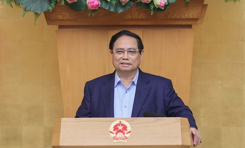 Thủ tướng Phạm Minh Chính phát biểu tại phiên họp. (Ảnh: VGP)
