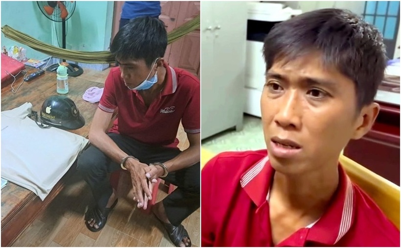 Châu Thanh Phong - nghi can cướp giật tài sản của người bán vé số đi xe lăn tại cơ quan công an. (Ảnh: Công an tỉnh Đồng Nai)