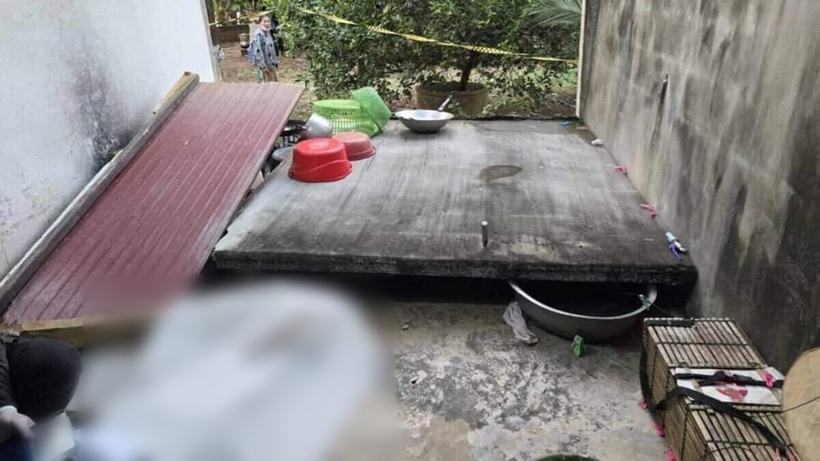 Hiện trường vụ tường nhà đổ sập, 2 bà cháu tử vong. Ảnh: The Thaiger