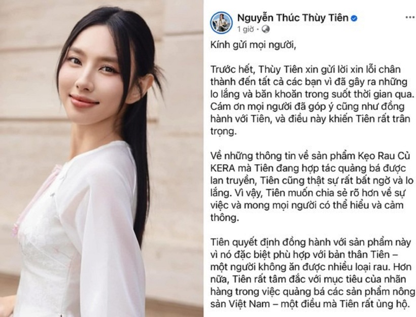 Dòng chia sẻ của Hoa hậu Thùy Tiên giữa ồn ào. Ảnh chụp màn hình.