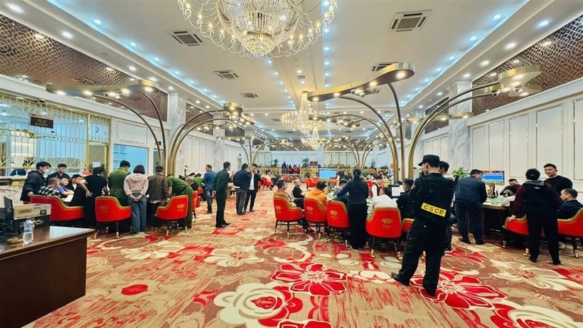 Theo đó vào khoảng 15h30 ngày 6/3, tại Câu lạc bộ Thể thao cơ sở Bridge và Poker Khải Hoàng (ở khách sạn Royal Lào Cai ở thành phố Lào Cai), lực lượng công an ập vào khống chế, bắt giữ tổng số 97 người, trong đó có 69 người mang quốc tịch Trung Quốc đang tổ chức đánh bạc và đánh bạc dưới hình thức chơi trò Niu Niu, trò chơi 3 cây San Cung, Baccarat, Rồng Hổ…Khách chơi thắng, thua đổi chíp (phỉnh) ra tiền mặt (bằng đồng nhân dân tệ) với quy ước 1 phỉnh bằng 1 nhân dân tệ (tương đương 3.540 đồng/nhân dân tệ).