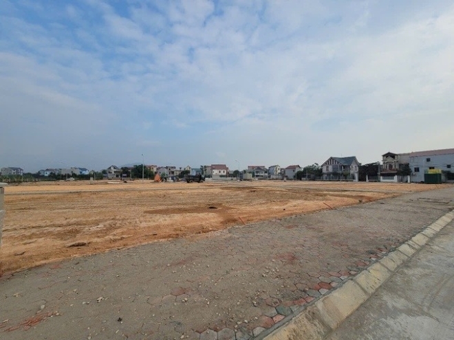 Các lô đất được đấu giá tại thôn Đông Lai, xã Quang Tiến. Ảnh: Sức khỏe và Đời sống